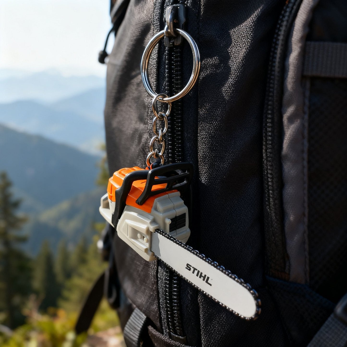 Chainsaw Keychain | Functional Cutting Key Ring
